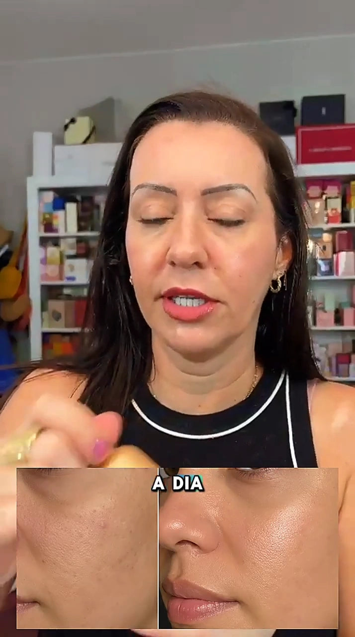 Cliente Lagai mostrando Iluminador Bifásico Facial Lunar Face 30ml
