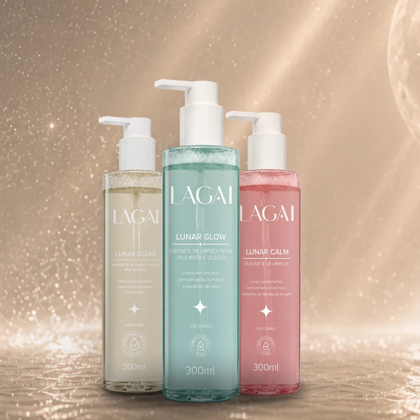 Kit Trio Completo Sabonetes Lunares - Glow + Clear + Calm