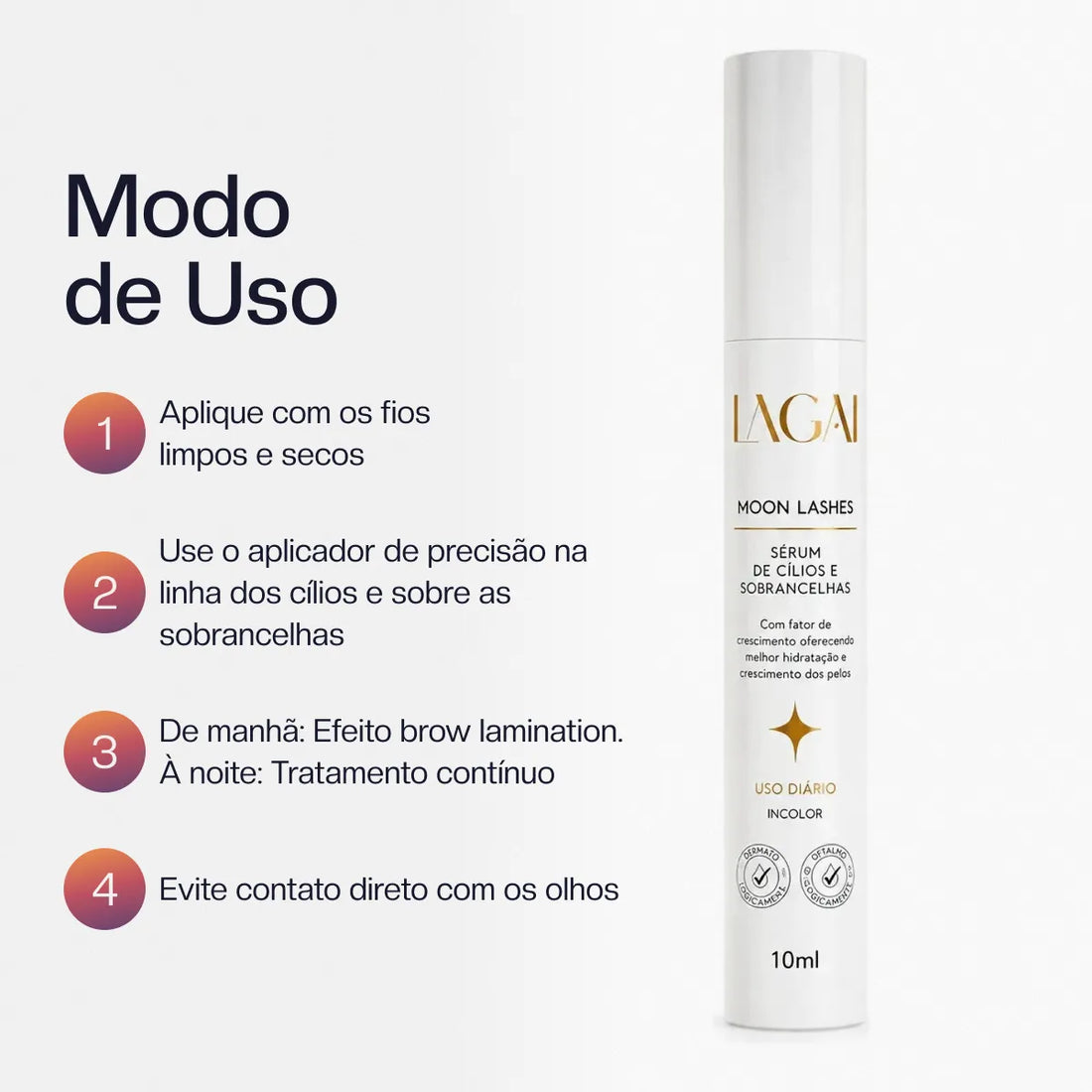 Sérum de Crescimento para Cílios e Sobrancelhas Moon Lashes 10g